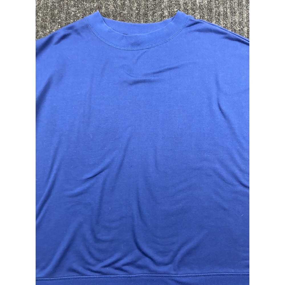 Banana Republic Royal Blue Short Sleeve Boxy Sweatshirt Crew Neck Medium - Picture 5 of 5